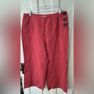 Boden Wide Leg Linen Trousers Size 10